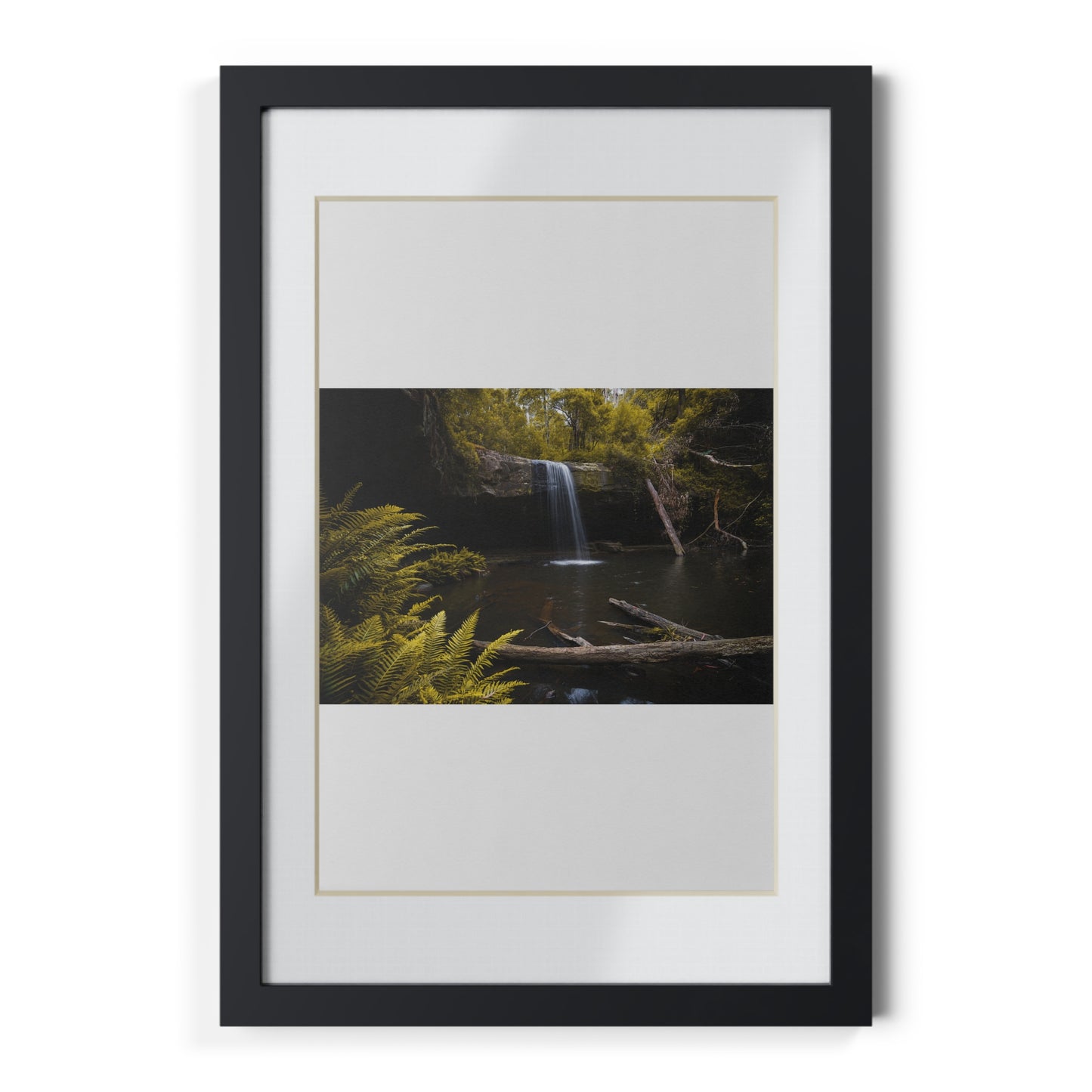 The beautiful Lower Kalimna Falls printed on a black framed poster