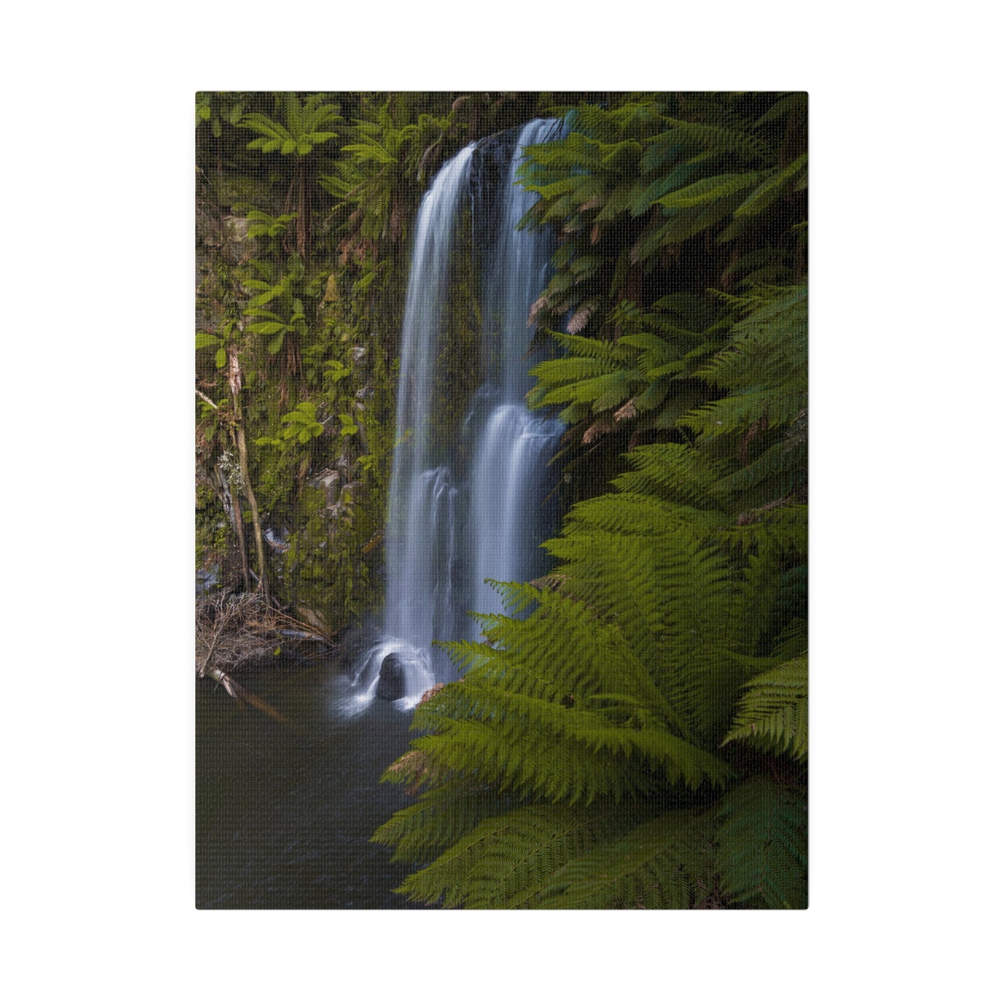 The beautiful Beauchamp Falls printed on a stretched matte canvas