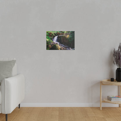 Watercolor styled print of the Amphitheatre Falls on stretched matte canvas