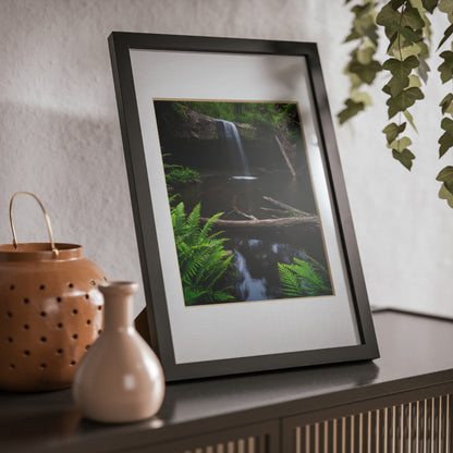 The beautiful Lower Kalimna Falls printed on a black framed poster