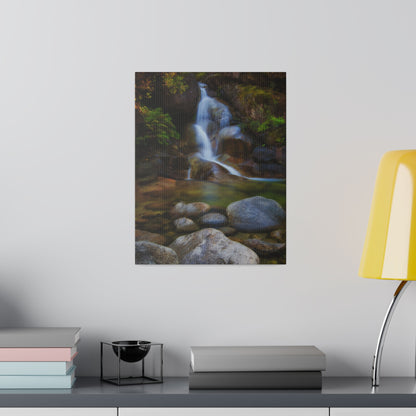 Watercolor styled print of the Ladies Bath falls on a stretched matte canvas