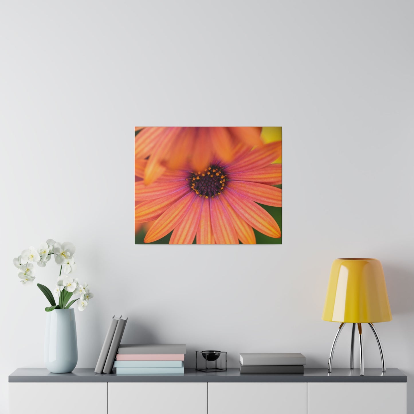 Colorful daisy printed on a stretched matte canvas