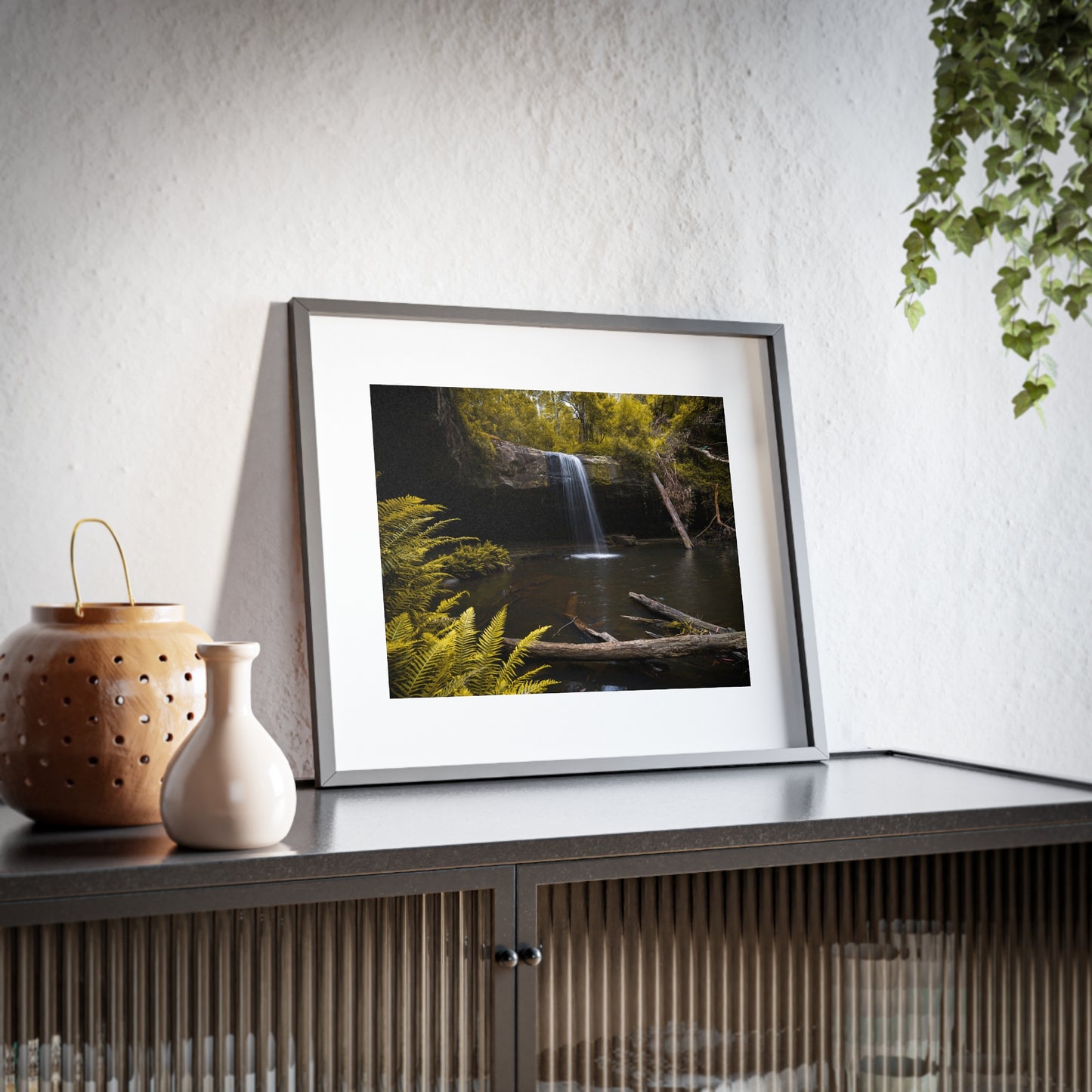 The beautiful Lower Kalimna Falls printed on a matte framed poster