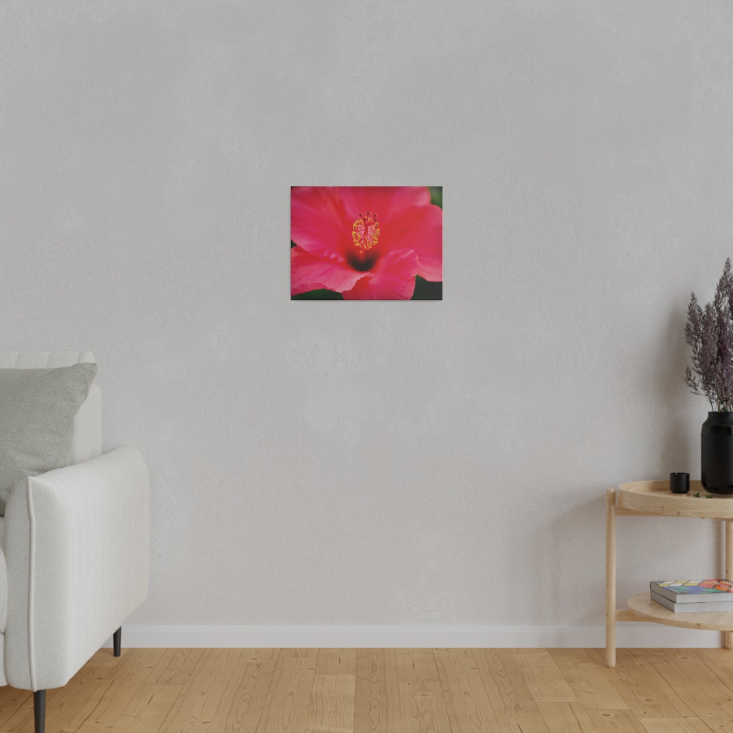 A beautiful hibiscus flower printed on a stretched matte canvas