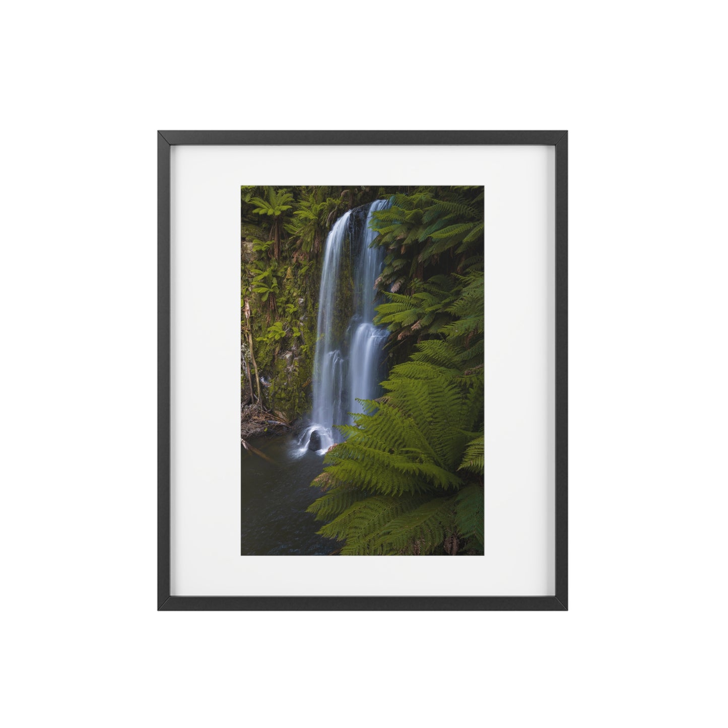 The beautiful Beauchamp Falls printed on a framed matte poster