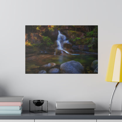 Watercolor styled print of the Ladies Bath falls on a stretched matte canvas