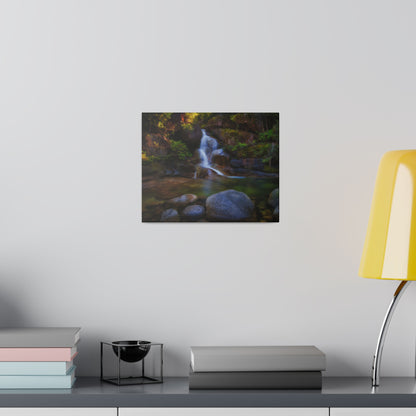 Watercolor styled print of the Ladies Bath falls on a stretched matte canvas