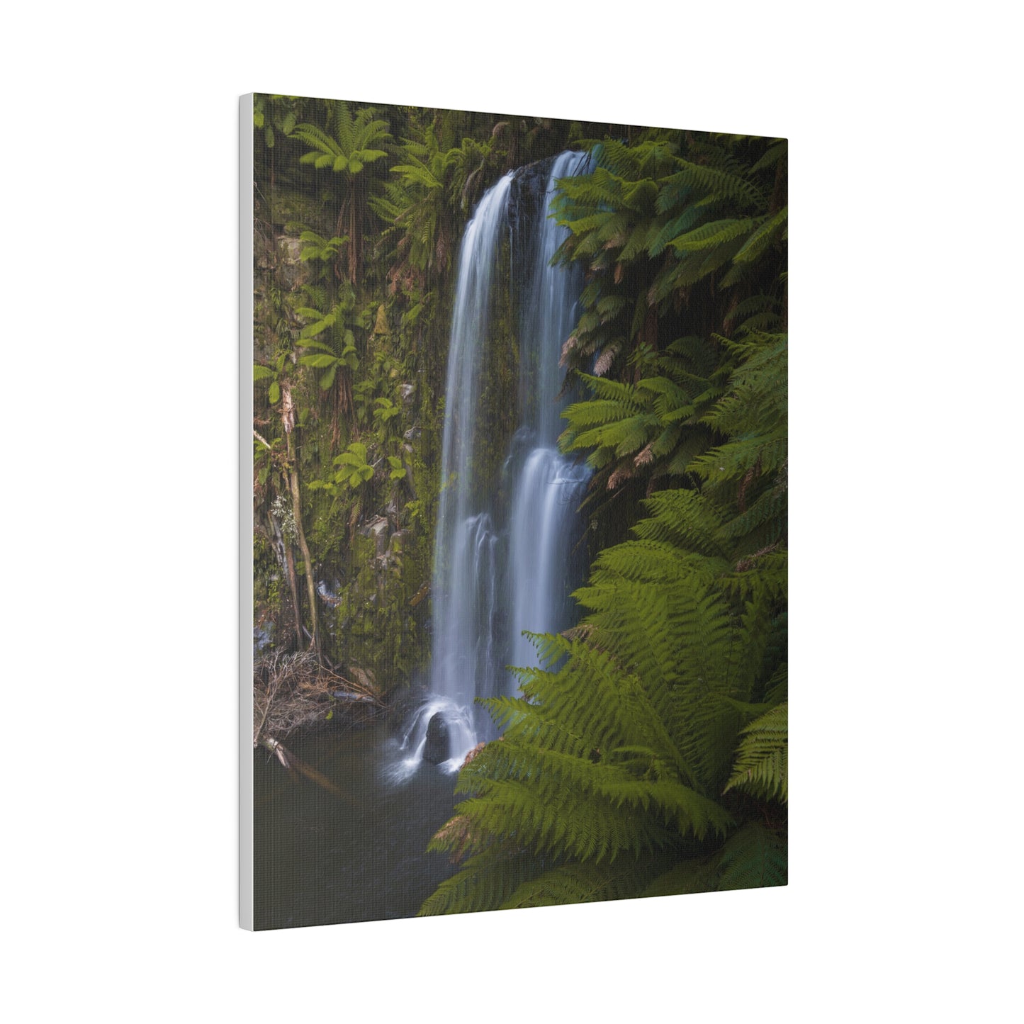 The beautiful Beauchamp Falls printed on a stretched matte canvas