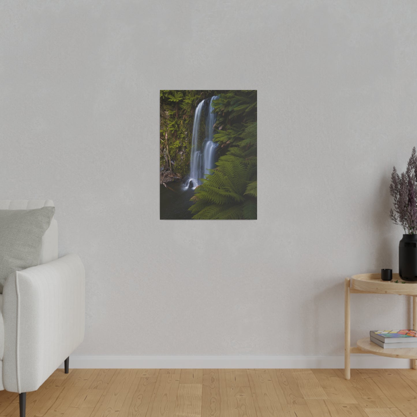 The beautiful Beauchamp Falls printed on a stretched matte canvas