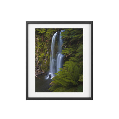 The beautiful Beauchamp Falls printed on a framed matte poster