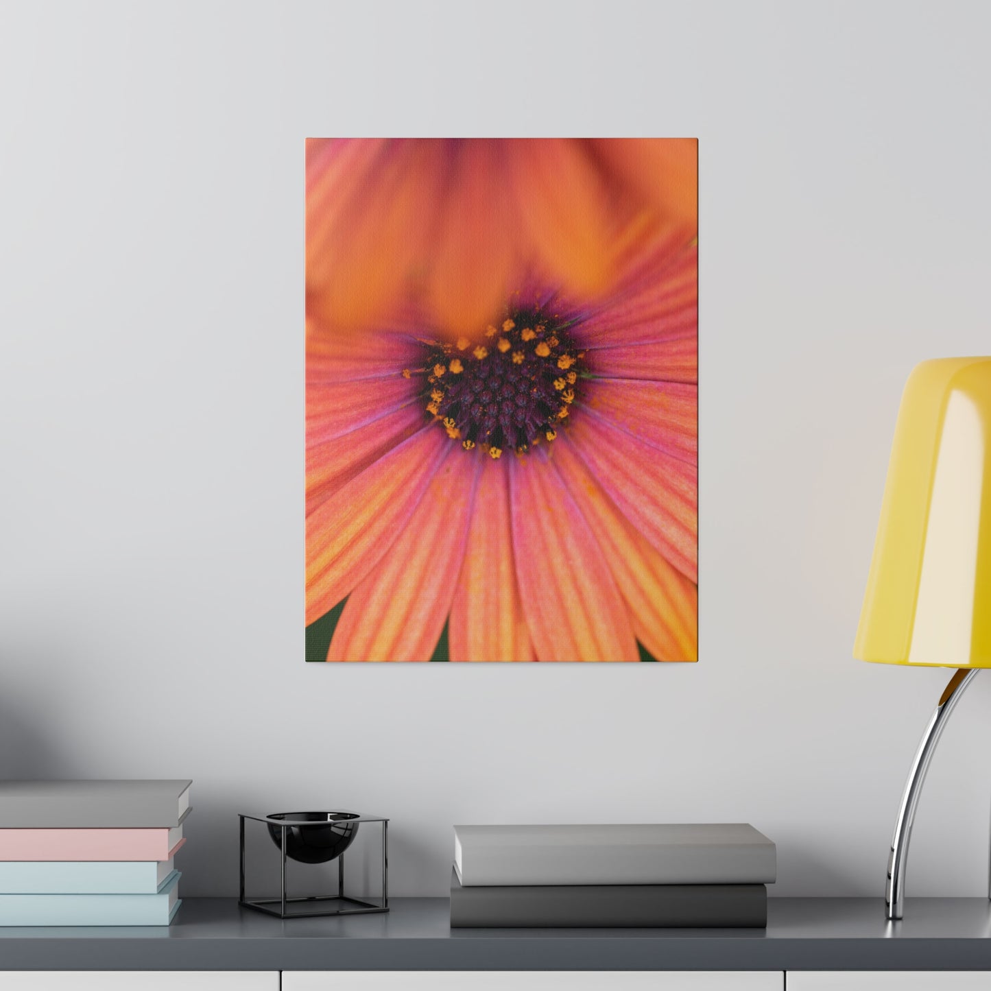 Colorful daisy printed on a stretched matte canvas