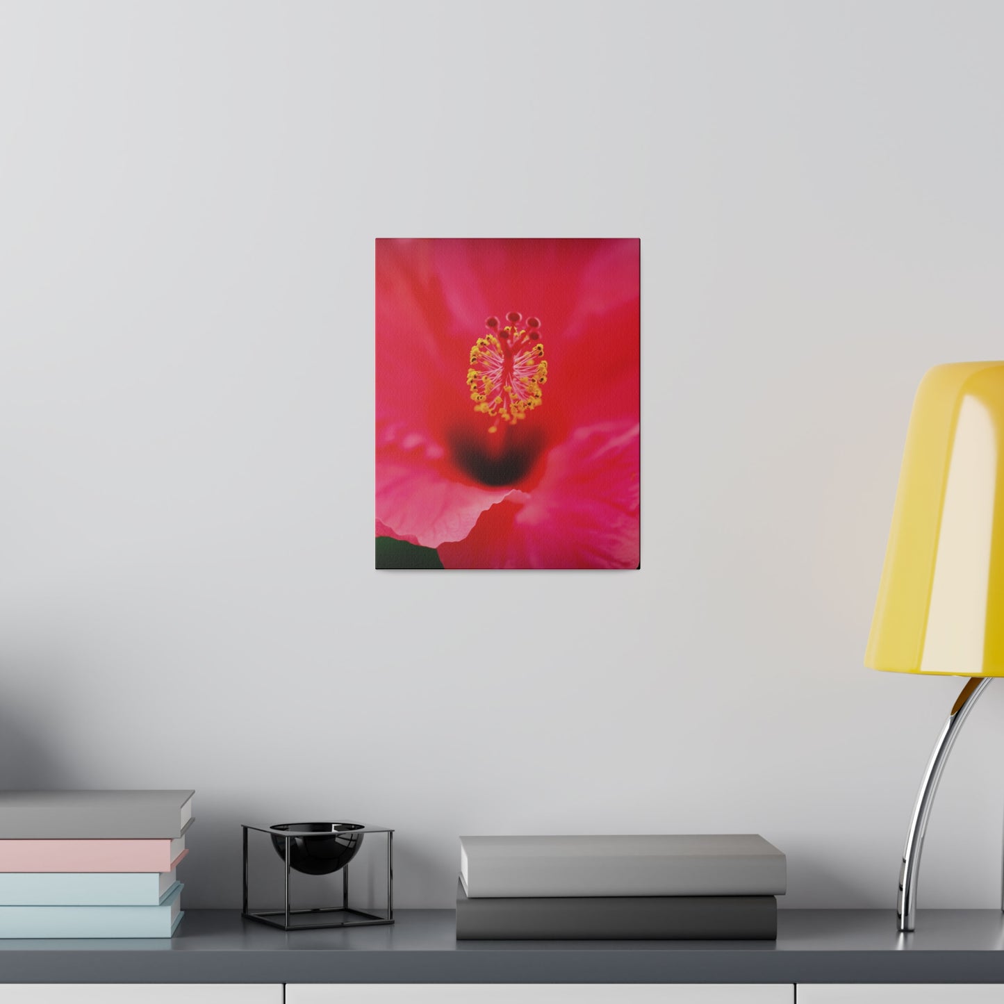 A beautiful hibiscus flower printed on a stretched matte canvas