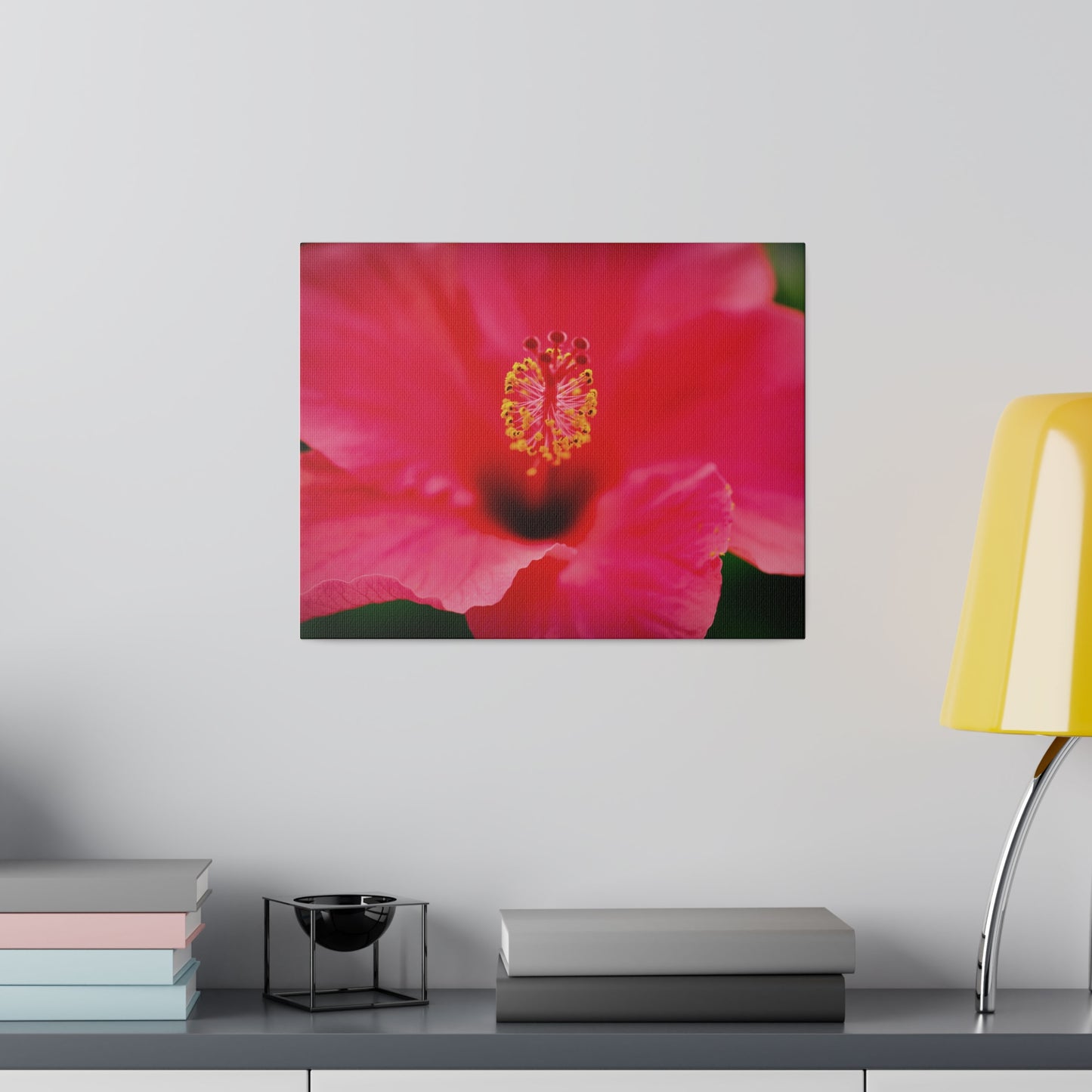 A beautiful hibiscus flower printed on a stretched matte canvas