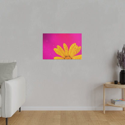 Beautiful yellow flower printed in a stretched matte canvas