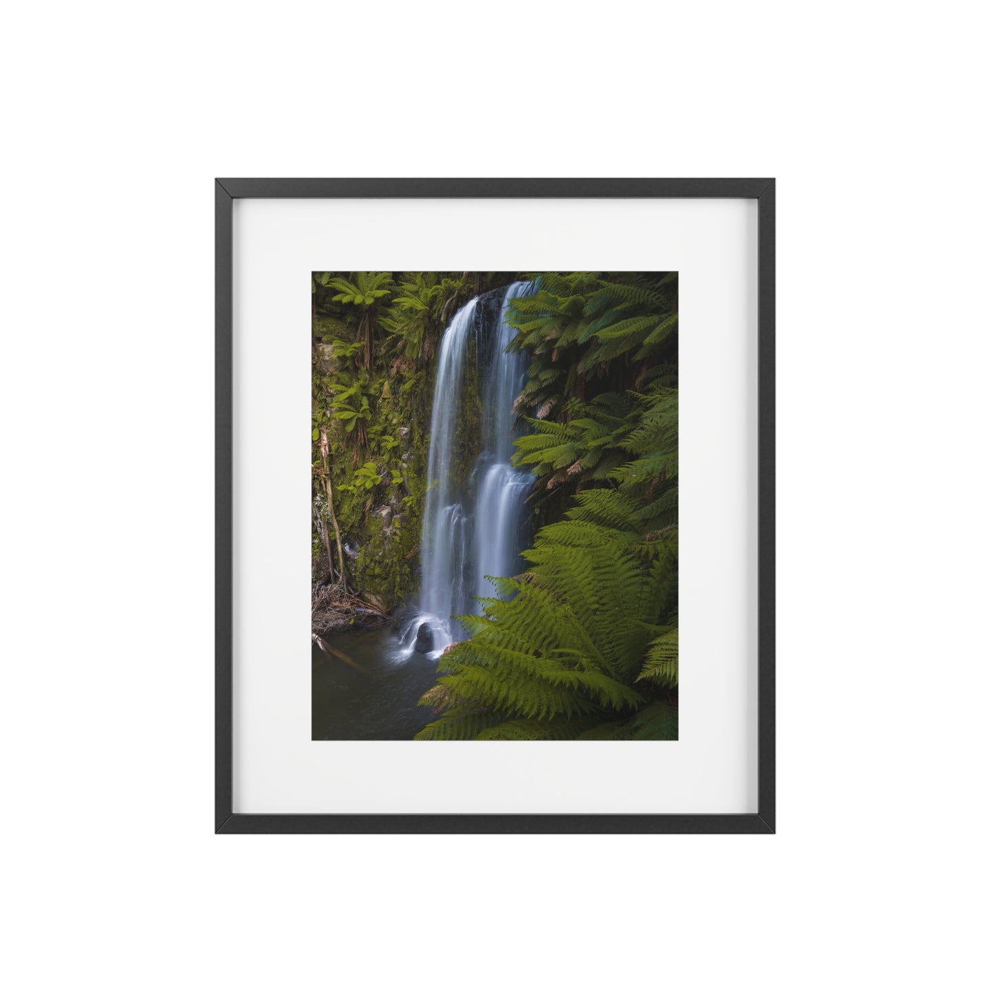 The beautiful Beauchamp Falls printed on a framed matte poster