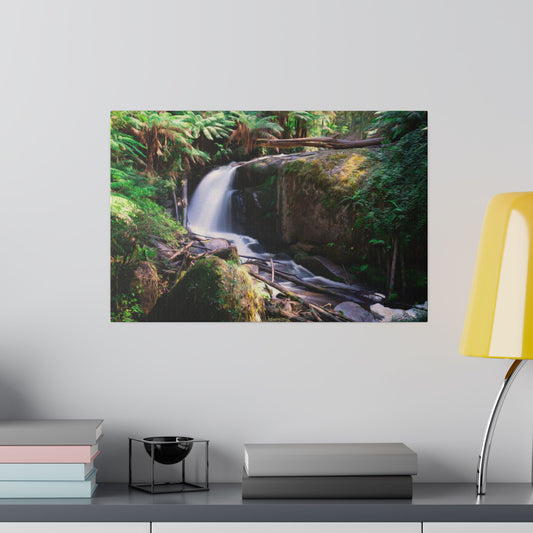Watercolor styled print of the Amphitheatre Falls on stretched matte canvas