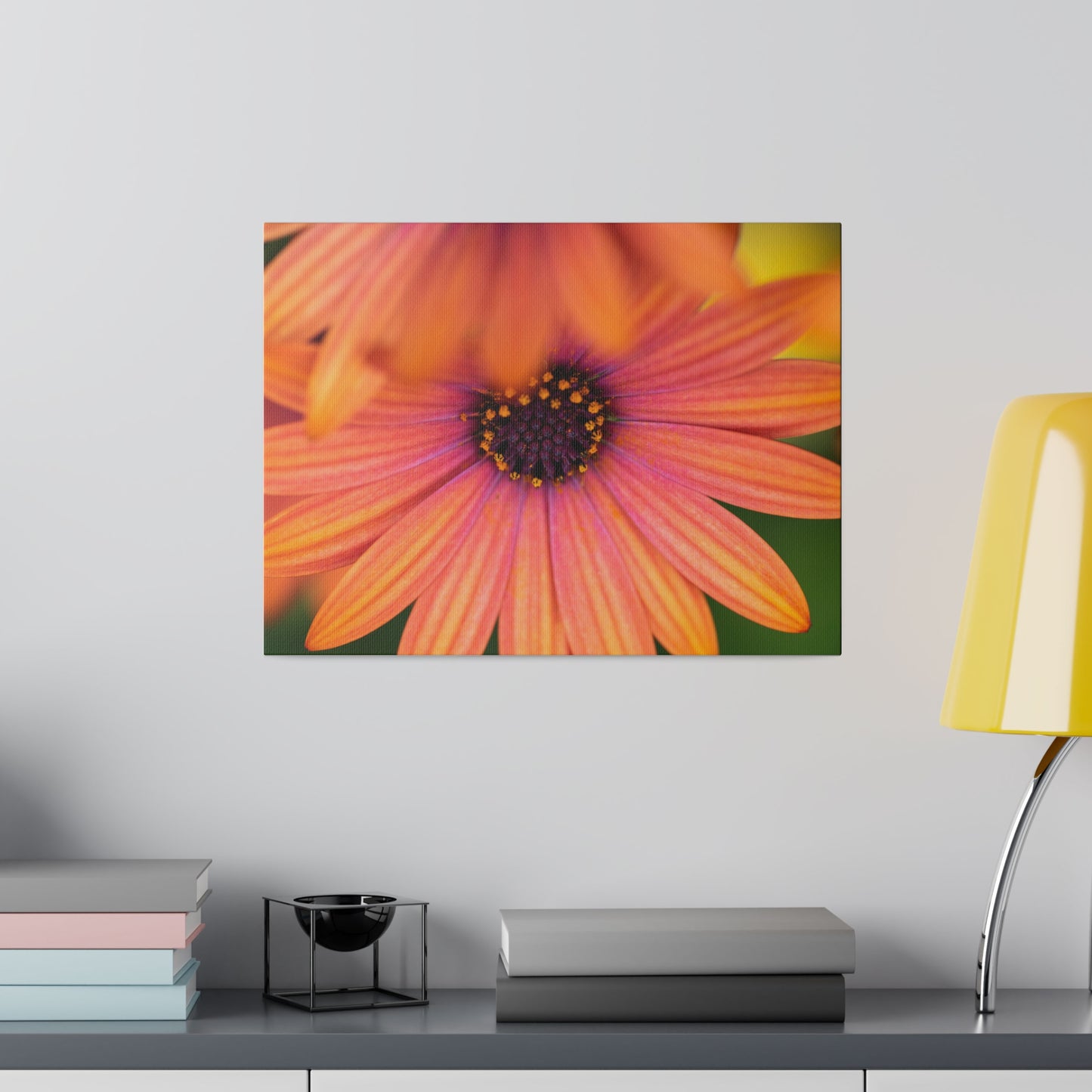 Colorful daisy printed on a stretched matte canvas