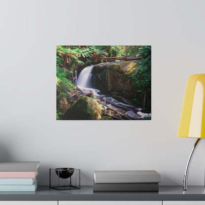 Watercolor styled print of the Amphitheatre Falls on stretched matte canvas