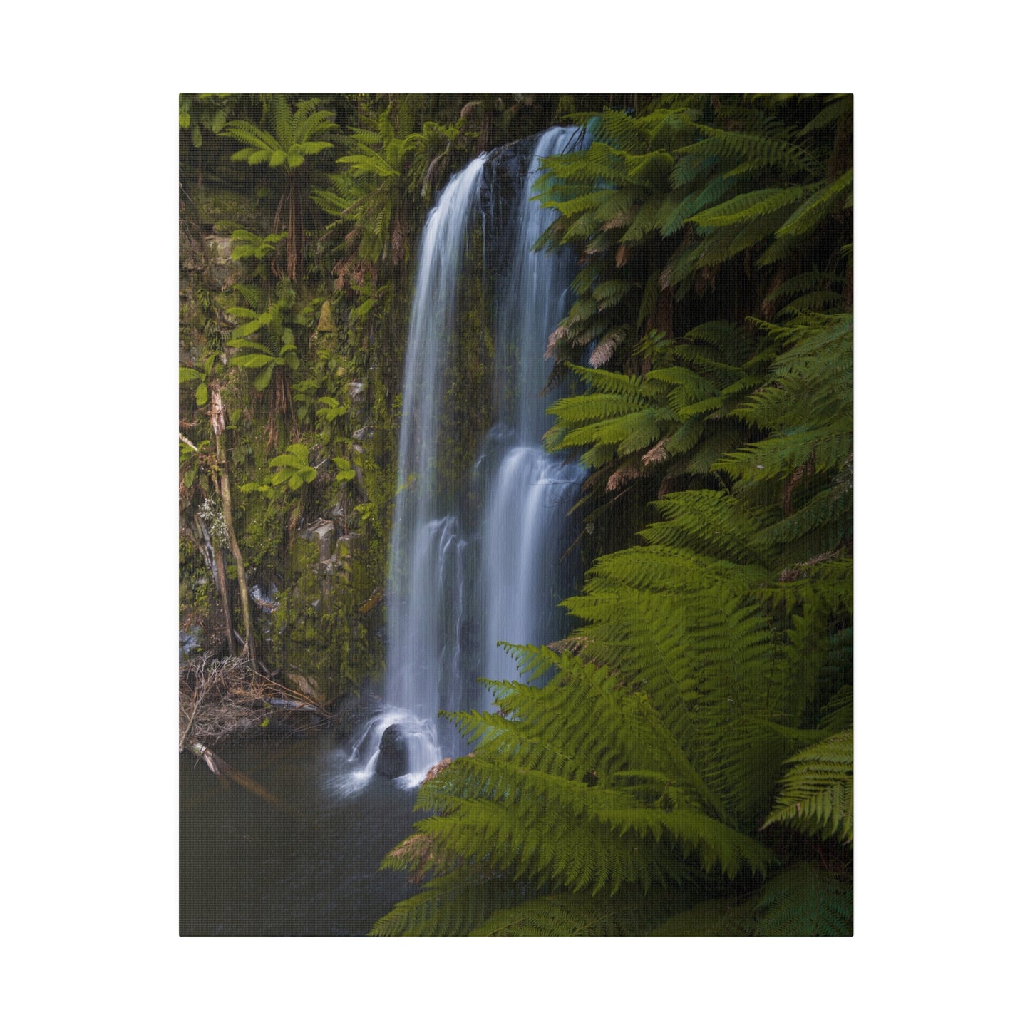 The beautiful Beauchamp Falls printed on a stretched matte canvas