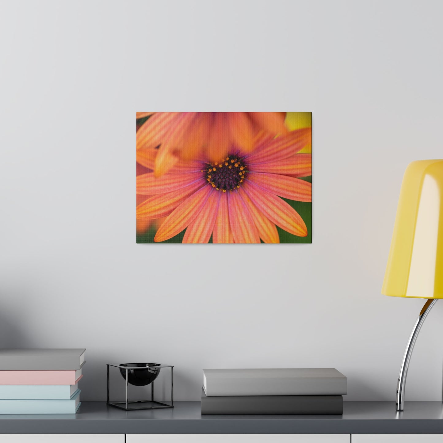 Colorful daisy printed on a stretched matte canvas