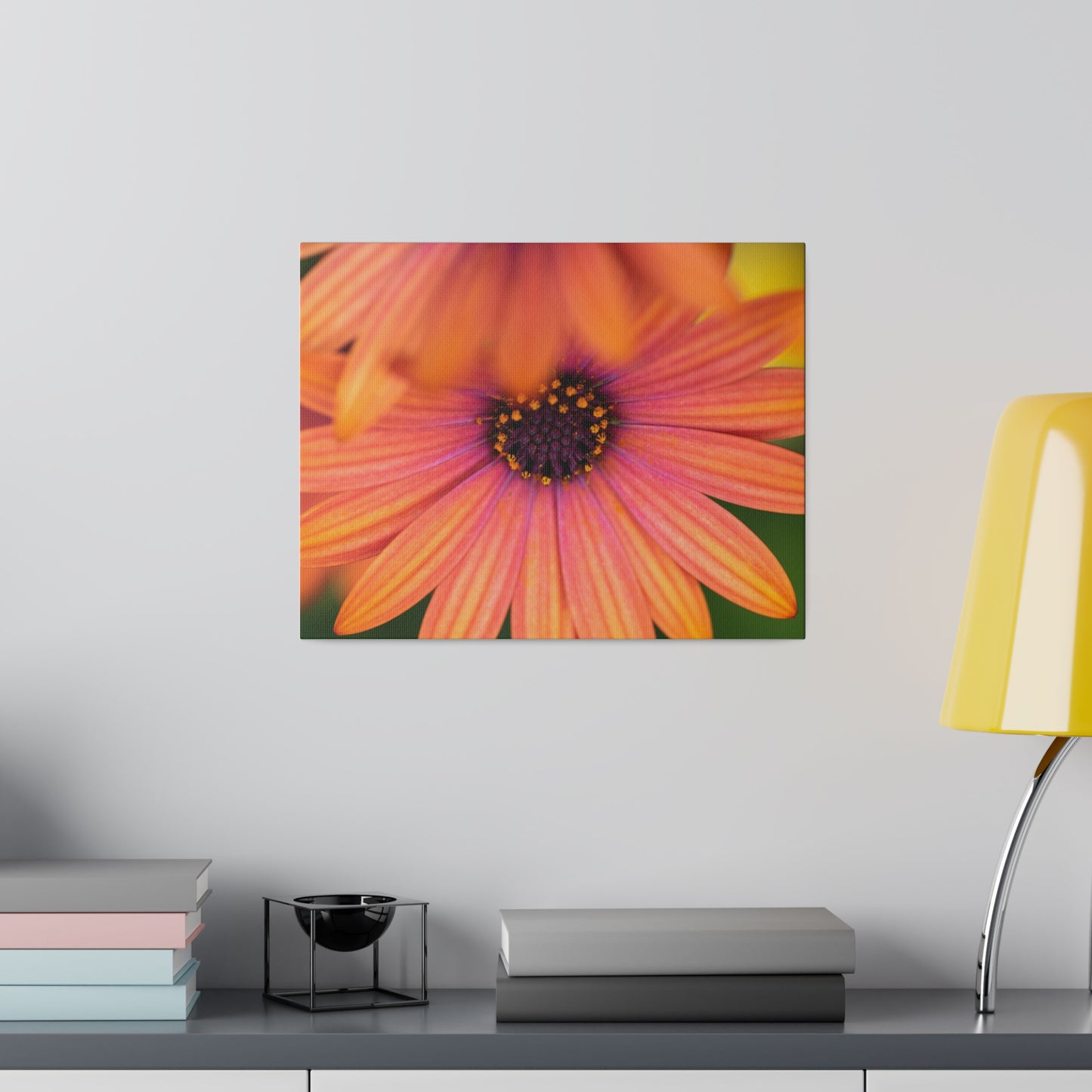 Colorful daisy printed on a stretched matte canvas