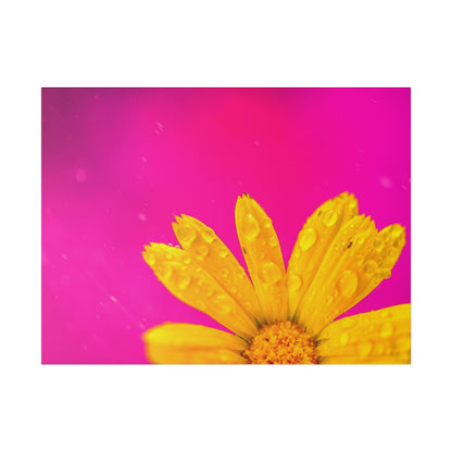 Beautiful yellow flower printed in a stretched matte canvas