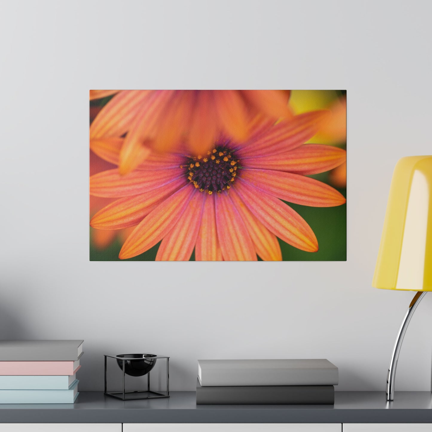 Colorful daisy printed on a stretched matte canvas