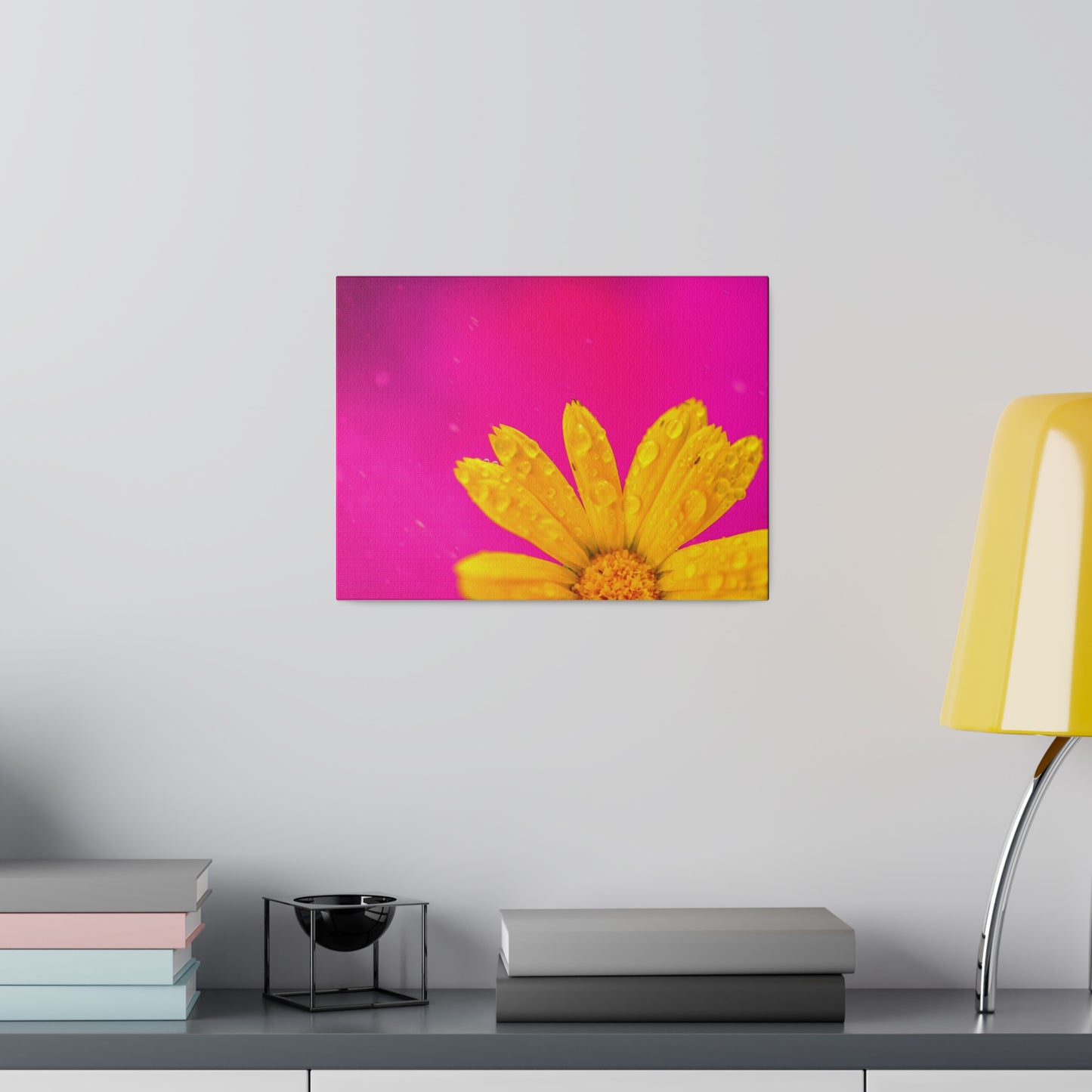 Beautiful yellow flower printed in a stretched matte canvas