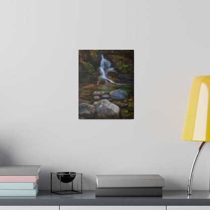 Watercolor styled print of the Ladies Bath falls on a stretched matte canvas