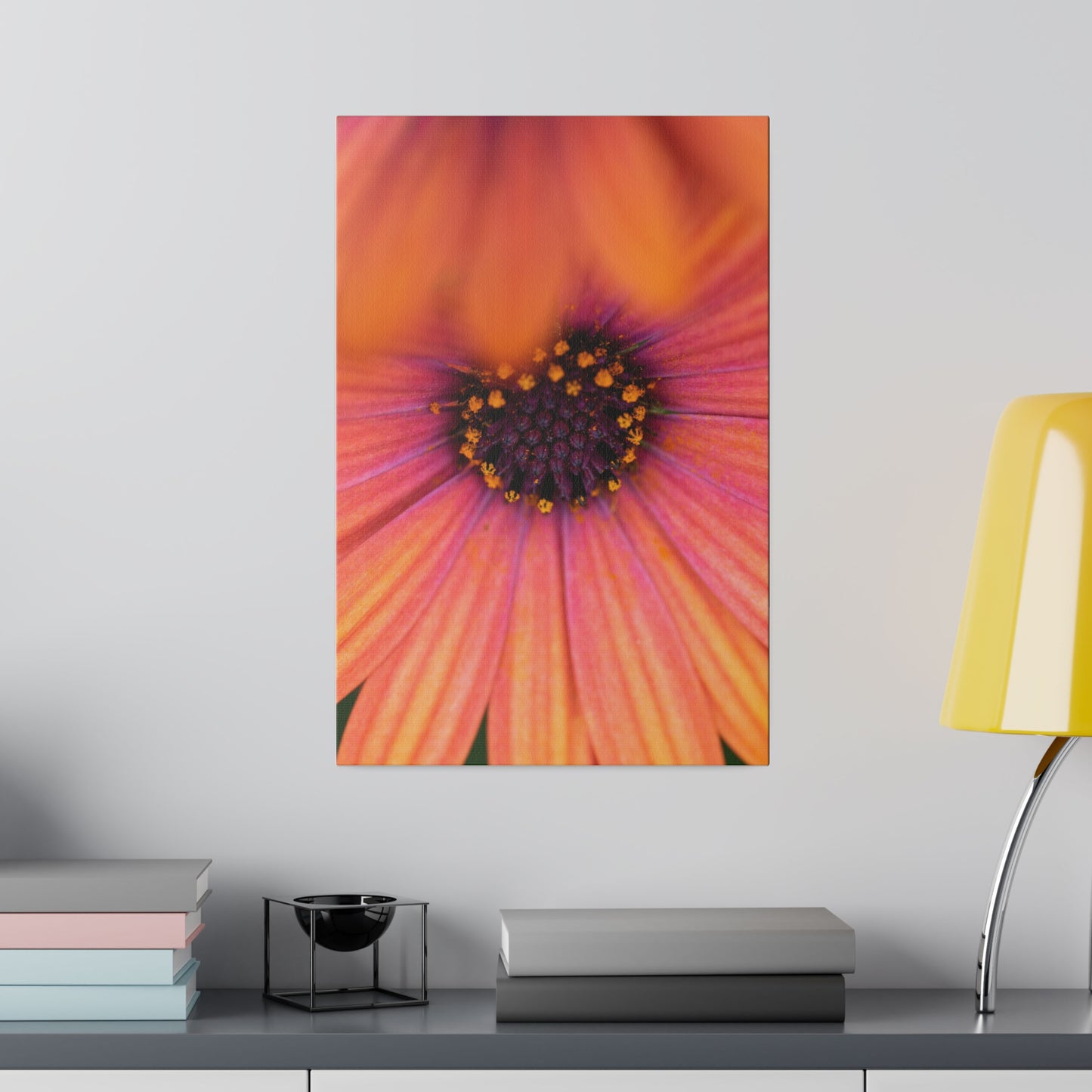 Colorful daisy printed on a stretched matte canvas