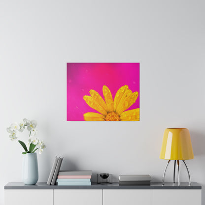 Beautiful yellow flower printed in a stretched matte canvas