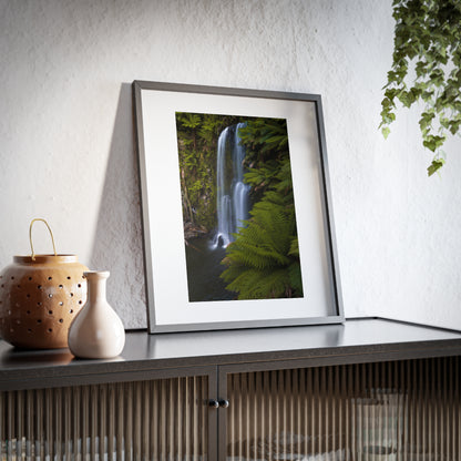 The beautiful Beauchamp Falls printed on a framed matte poster