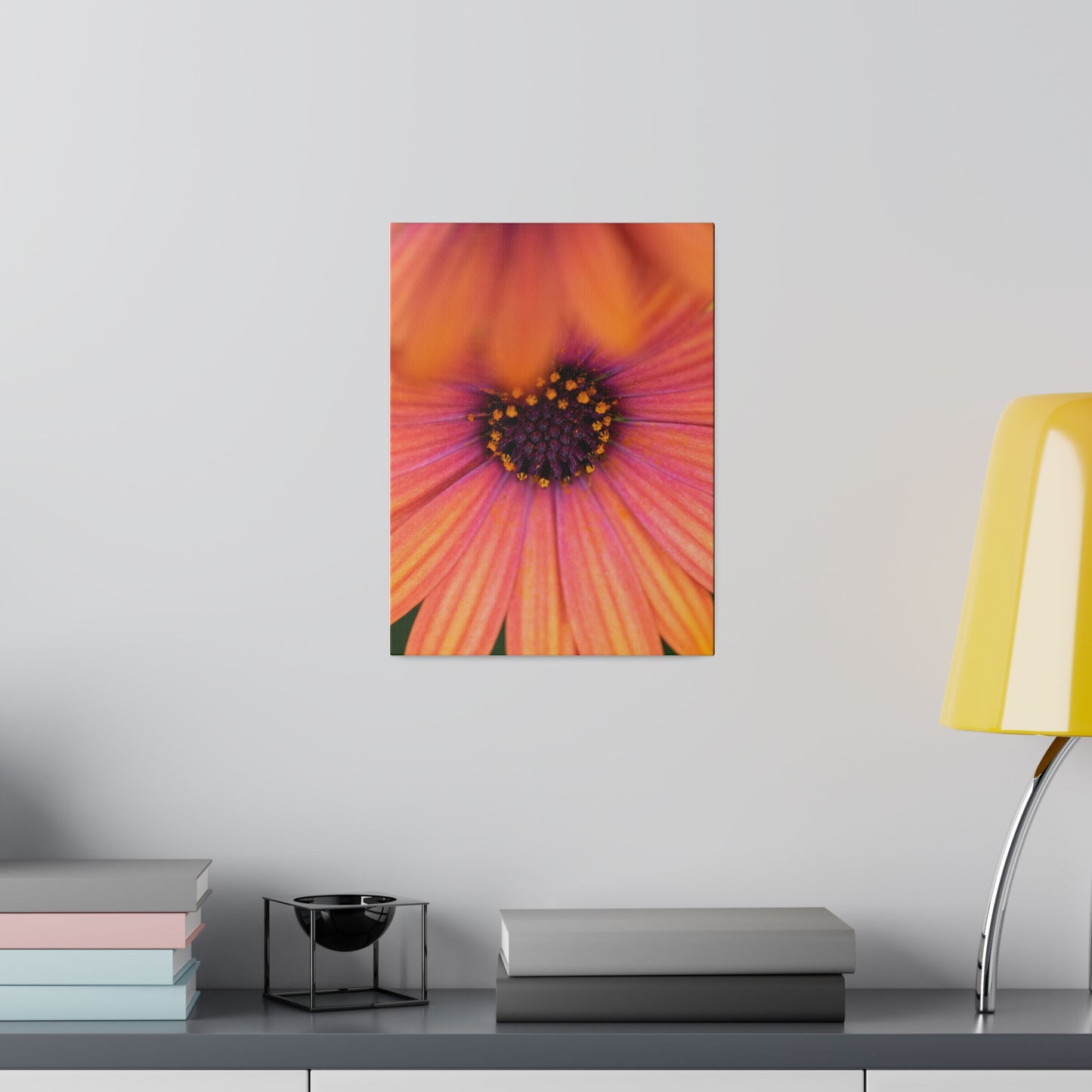 Colorful daisy printed on a stretched matte canvas