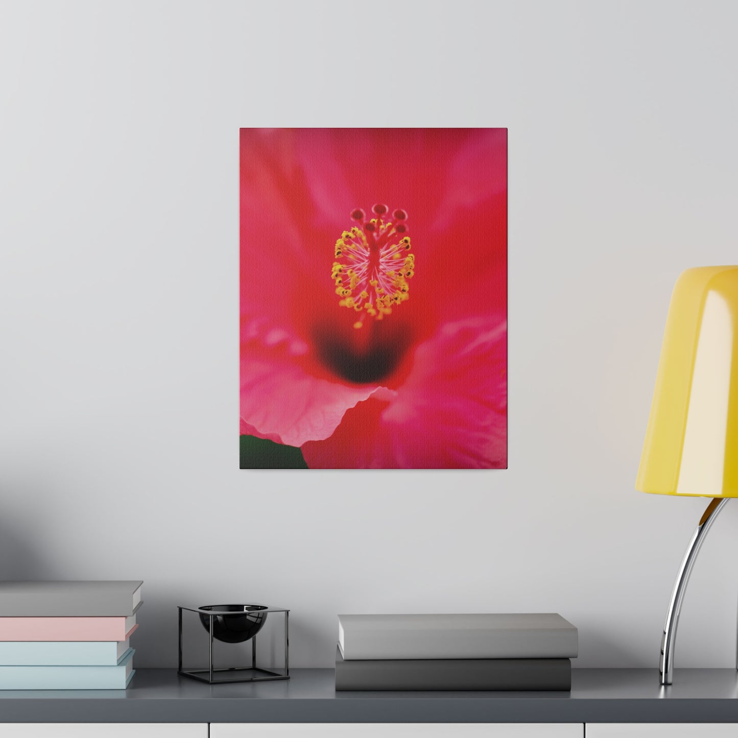 A beautiful hibiscus flower printed on a stretched matte canvas