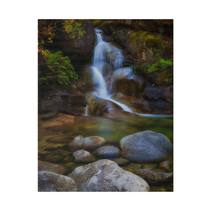 Watercolor styled print of the Ladies Bath falls on a stretched matte canvas