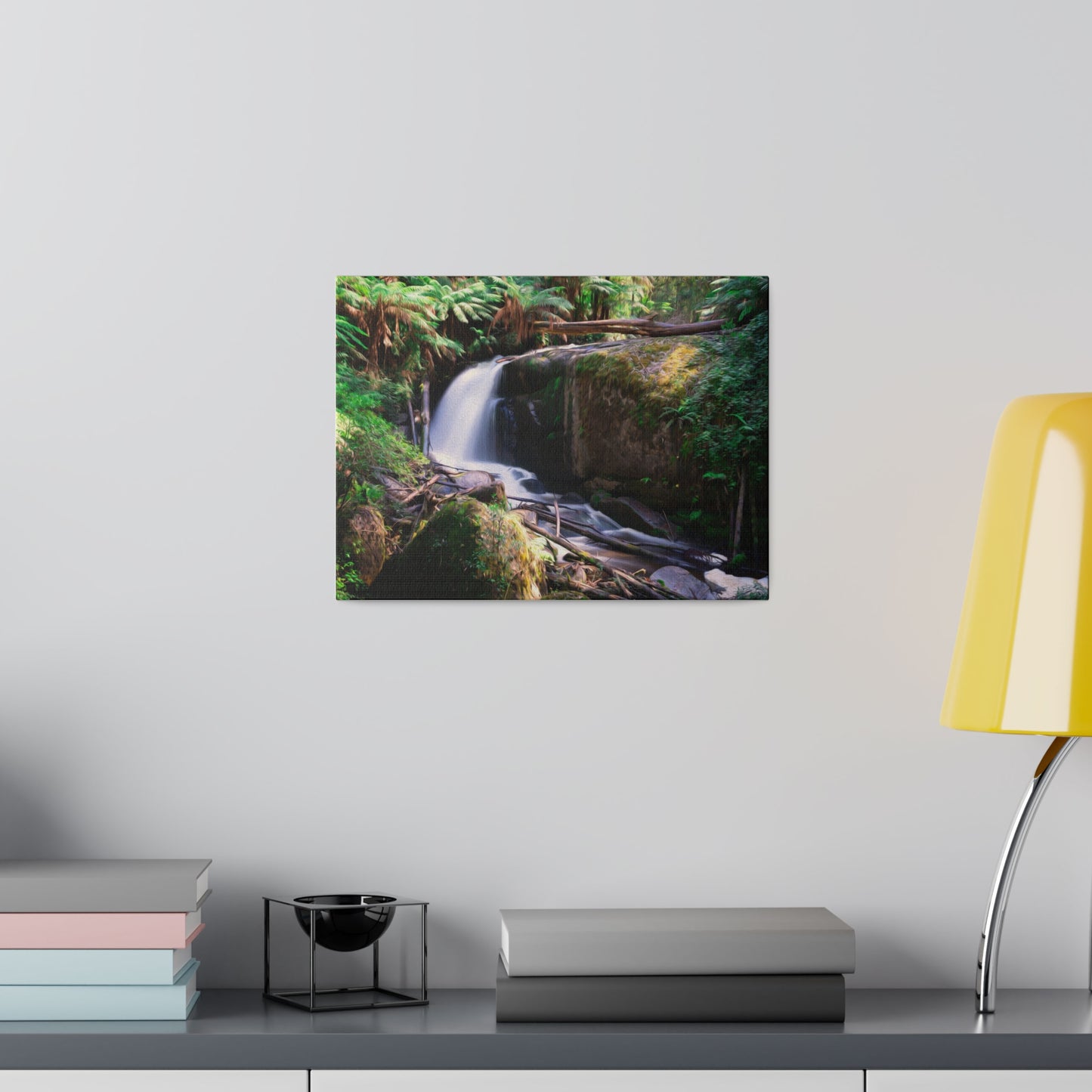 Watercolor styled print of the Amphitheatre Falls on stretched matte canvas