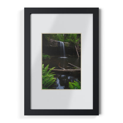 The beautiful Lower Kalimna Falls printed on a black framed poster