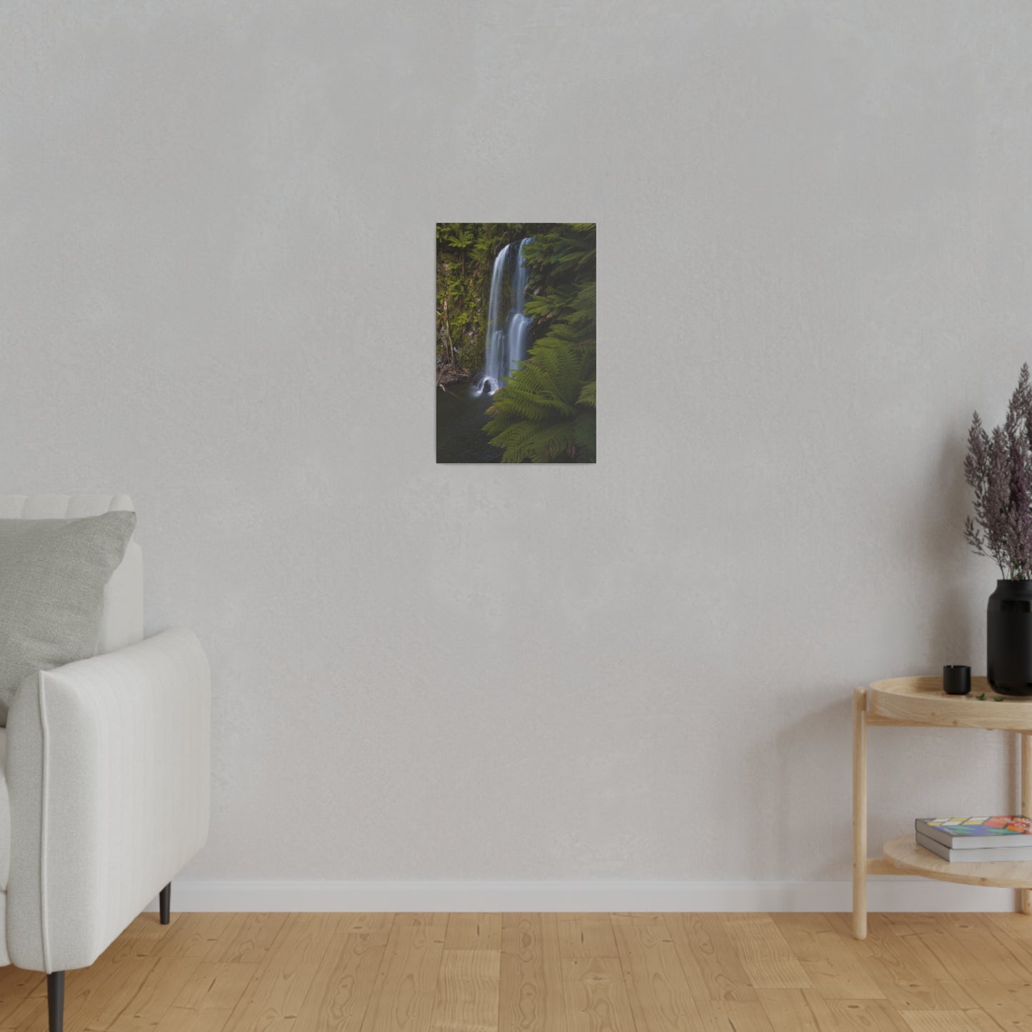 The beautiful Beauchamp Falls printed on a stretched matte canvas