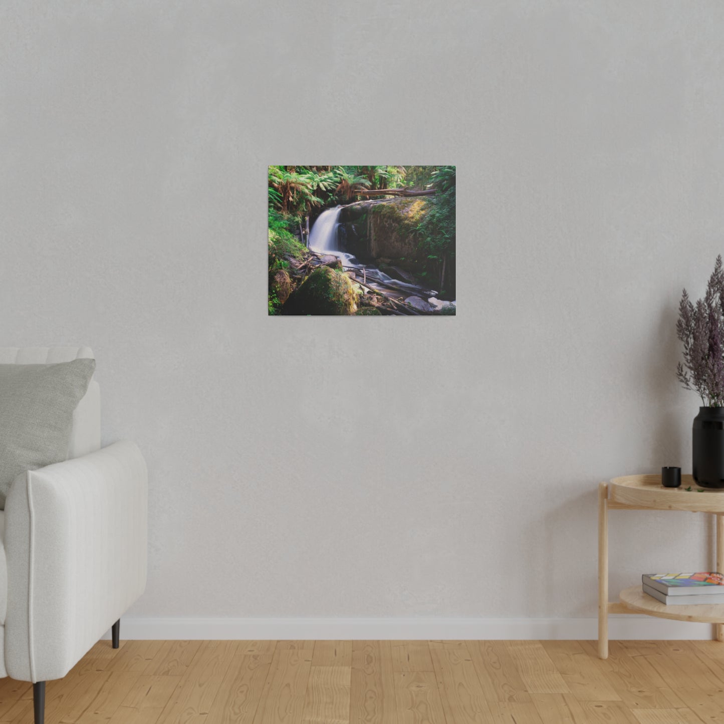 Watercolor styled print of the Amphitheatre Falls on stretched matte canvas