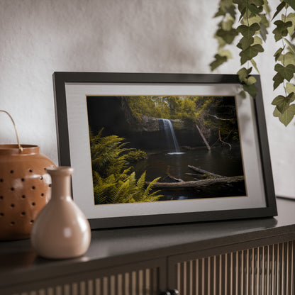 The beautiful Lower Kalimna Falls printed on a black framed poster