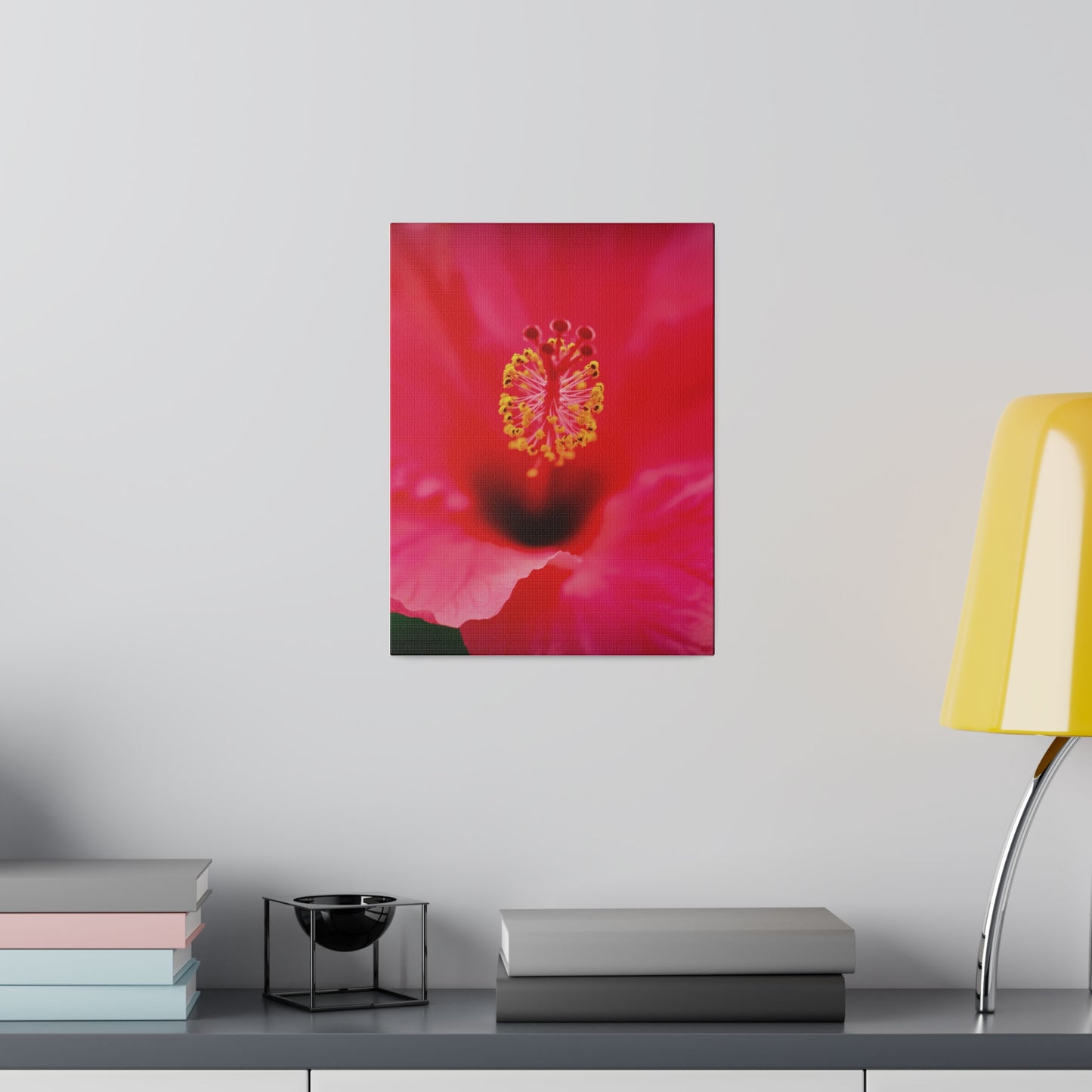 A beautiful hibiscus flower printed on a stretched matte canvas