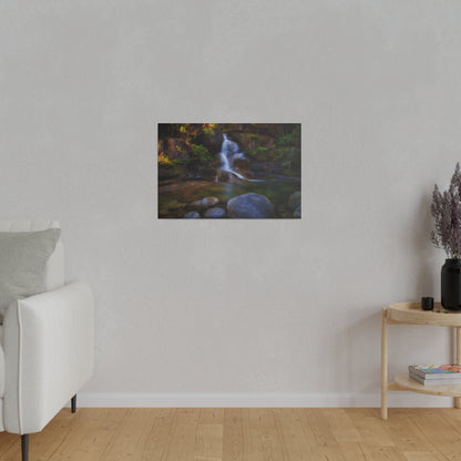 Watercolor styled print of the Ladies Bath falls on a stretched matte canvas