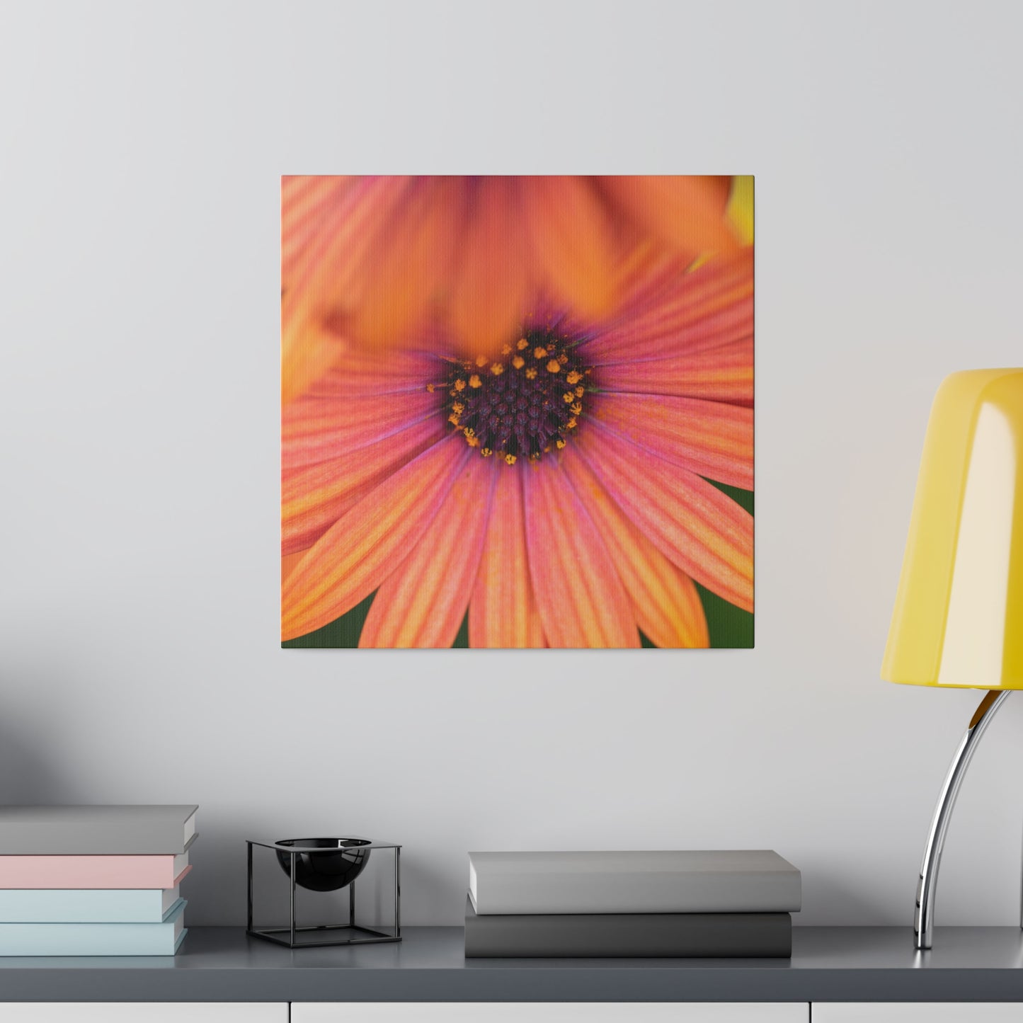 Colorful daisy printed on a stretched matte canvas