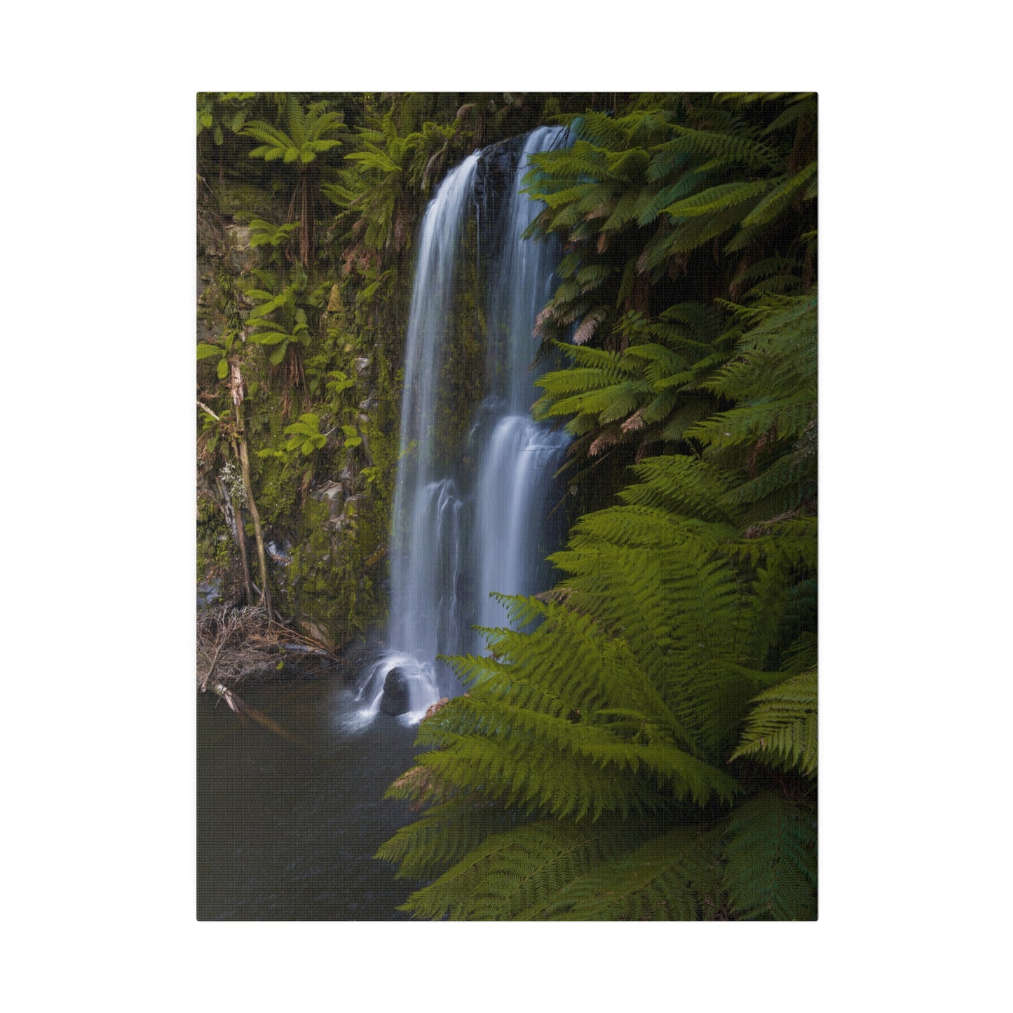 The beautiful Beauchamp Falls printed on a stretched matte canvas