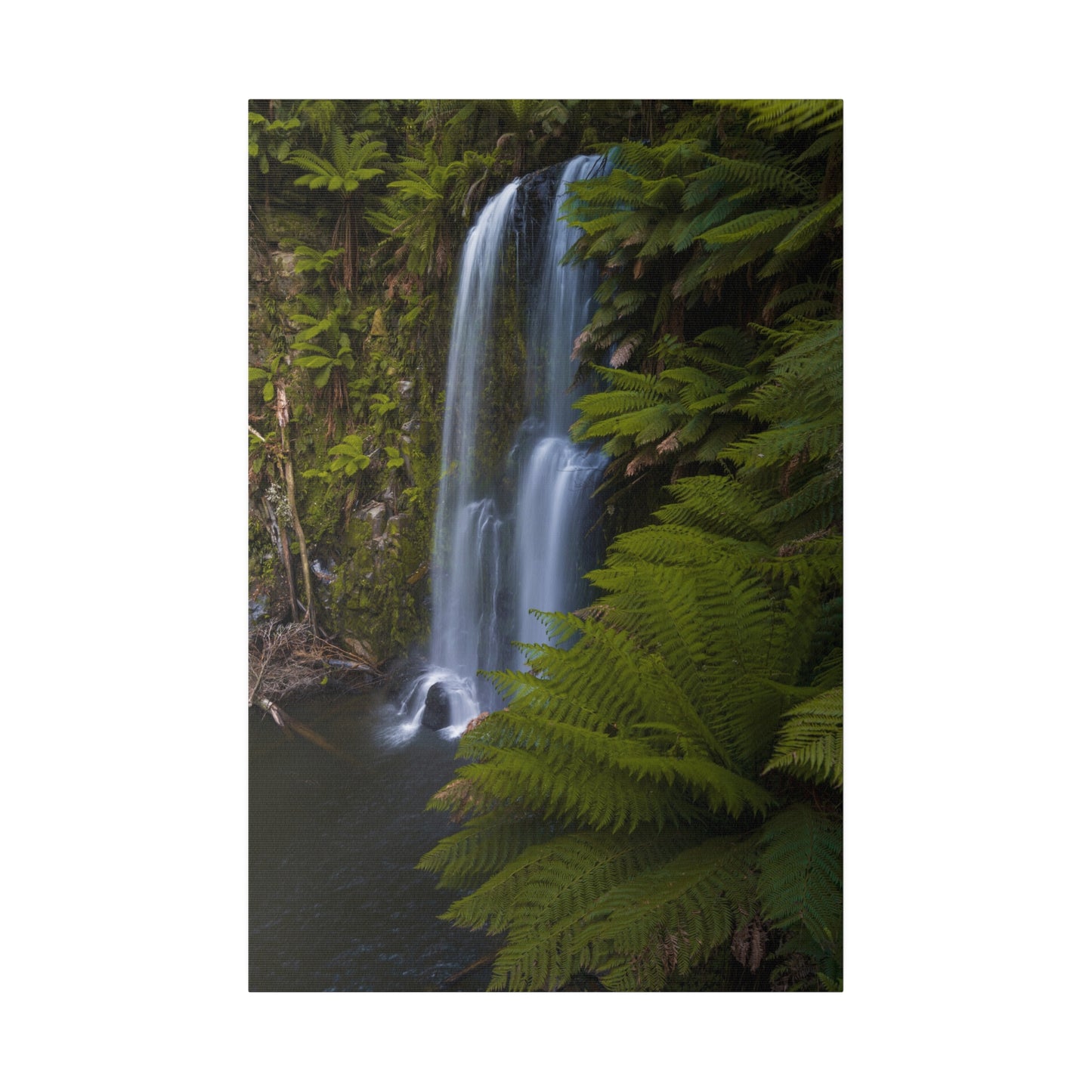 The beautiful Beauchamp Falls printed on a stretched matte canvas