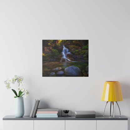 Watercolor styled print of the Ladies Bath falls on a stretched matte canvas