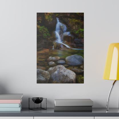 Watercolor styled print of the Ladies Bath falls on a stretched matte canvas