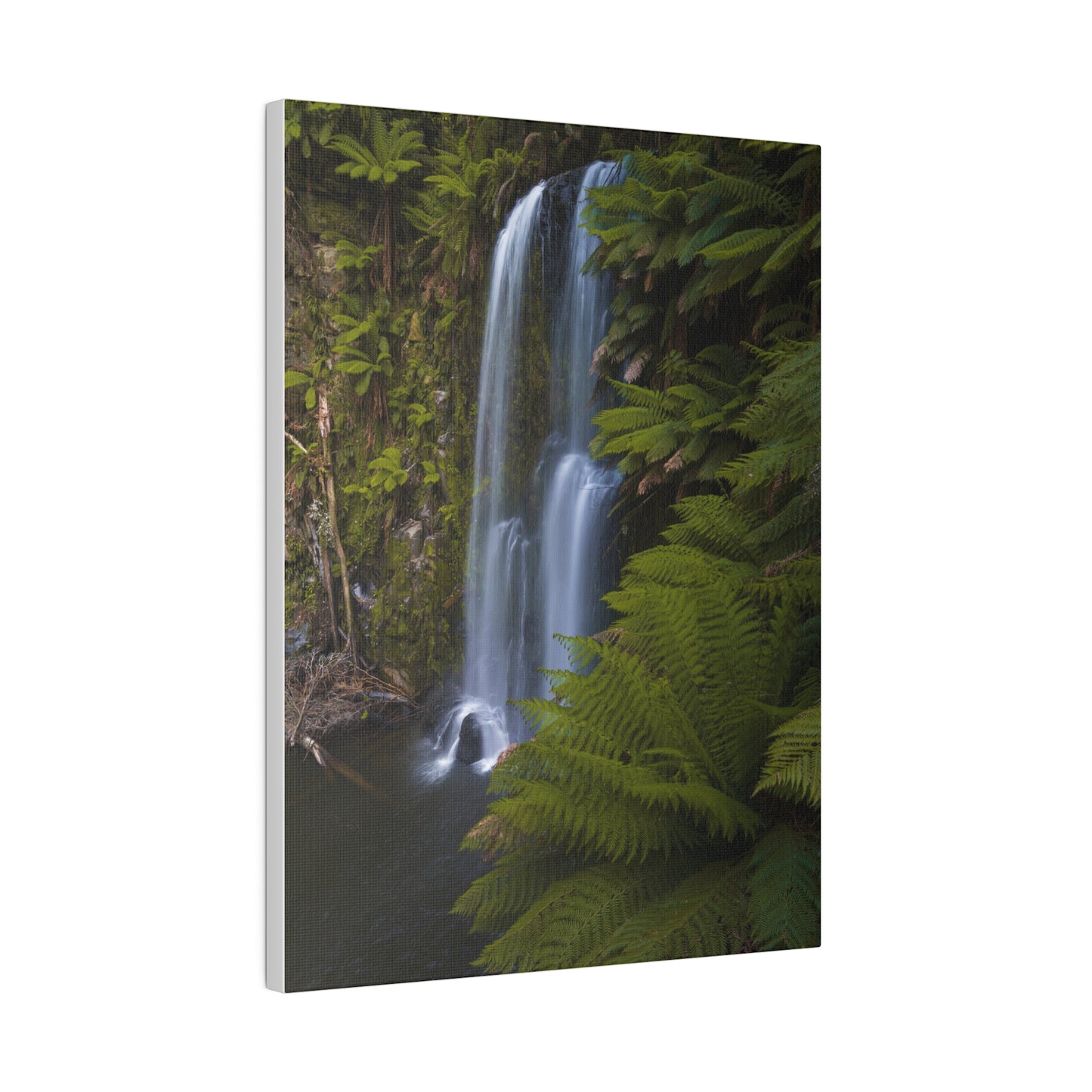 The beautiful Beauchamp Falls printed on a stretched matte canvas